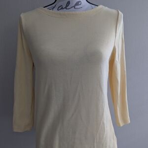 Croft & Barrow Gray Silver Fitted 3/4 Sleeve Blouse